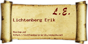 Lichtenberg Erik névjegykártya